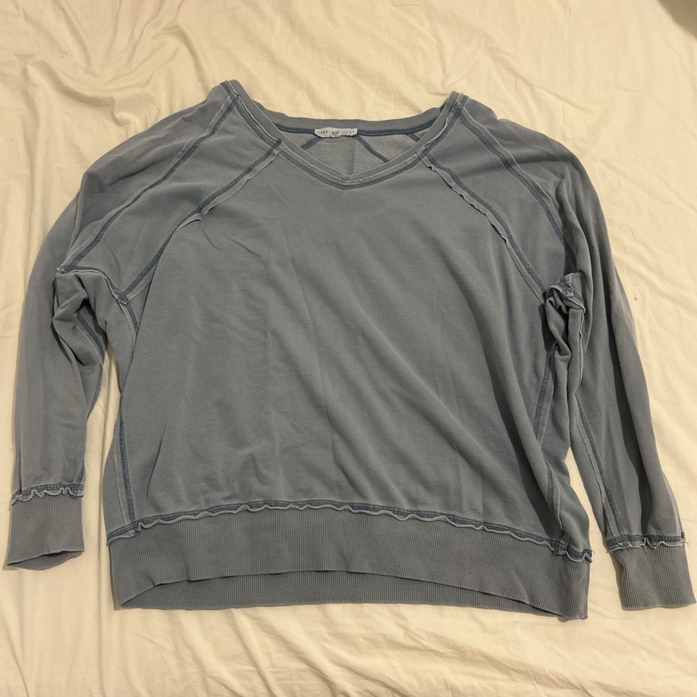 American Eagle Outfitters Blue Off-the-Shoulder Sweater
